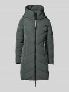 khujo Regular Fit Steppmantel mit Logo-Print Modell 'Darka' in Dunkelg...