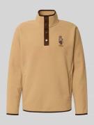 Polo Ralph Lauren Regular Fit Troyer mit Stitching in Camel, Größe XXL