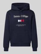 Tommy Hilfiger Regular Fit Hoodie aus Baumwoll-Mix in Marine, Größe L