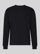 WOODBIRD Longsleeve mit Label-Stitching Modell 'Baine' in Black, Größe...