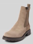 Tamaris Chelsea Boots aus Leder-Mix in Taupe, Größe 38