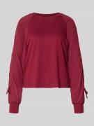 Marc Cain Relaxed Fit Longsleeve mit Raffungen in Kirsche, Größe 34