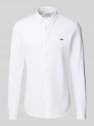 Lacoste Freizeithemd mit Knopfleiste in Weiss, Größe 42