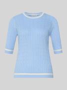 Christian Berg Woman Strickpullover mit gerippten Abschlüssen in Bleu,...