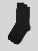 Falke Socken mit geripptem Abschluss im 3er-Pack in Black, Größe 39-42