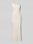 YAS Slim Fit Midikleid mit abnehmbarem Stoffband Modell 'Thea' in Offw...