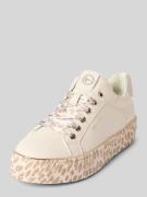 Tamaris Low Top Sneaker aus Rindsleder-Textile-Mix in Taupe, Größe 36