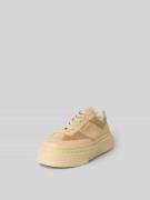 MM6 Maison Margiela Plateau-Sneaker mit Belüftungslöchern in Beige, Gr...