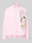 Milano Italy Regular Fit Hemdbluse mit verlängerter Rückseite in Rose,...