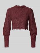 Bardot Cropped Longsleeve mit Stehkragen Modell 'Georgia' in Bordeaux,...
