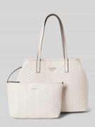 Guess Handtasche mit Steppnähten Modell 'VIKKY II' in Stein, Größe 1