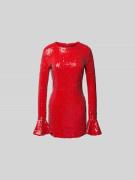 ROTATE Minikleid mit Volantärmel in Rot, Größe 38