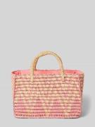 PUR-SET Handtasche in Flecht-Optik Modell 'Raphia' in Rose, Größe 1