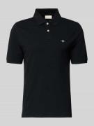 Gant Slim Fit Poloshirt mit Logo-Stitching in Black, Größe 4XL