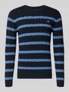 Gant Slim Fit Pullover in Strick-Optik in Marine, Größe L