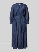 Marella Midikleid mit Bindegürtel Modell 'SETOLA' in Marine, Größe 38