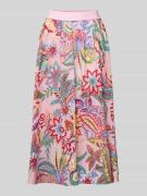 Milano Italy Regular Fit Midirock mit Allover-Paisley-Print in Rose, G...
