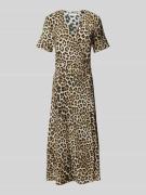 Jake*s Casual A-Linien Wickelkleid aus Viskose-Mix in Sand, Größe 36