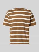 MCNEAL T-Shirt mit geripptem Rundhalsausschnitt in Hellbraun, Größe L