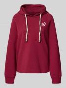 Marc Cain Relaxed Fit Hoodie mit Motiv-Print in Kirsche, Größe 34
