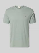Gant Regular Fit T-Shirt mit Logo-Stitching in Eisblau, Größe 3XL