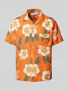 Replay Regular Fit Freizeithemd mit Resortkragen in Orange, Größe XL