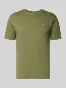 Gant Regular Fit T-Shirt mit Logo-Stitching in Oliv, Größe 3XL