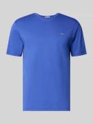 Gant Regular Fit T-Shirt mit Logo-Stitching in Blau, Größe 3XL