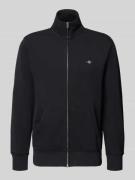 Gant Regular Fit Sweatjacke mit Stehkragen Modell 'Gield' in Black, Gr...