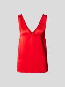 Stine Goya Top aus Viskose mit V-Ausschnitt in Rot, Größe S