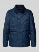 Tommy Hilfiger Regular Fit Steppjacke mit Cord-Kragen in Marine, Größe...