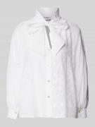 Marella Hemdbluse aus Baumwoll-Seiden-Mix in Weiss, Größe 34