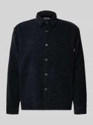 REVIEW Regular Fit Freizeithemd mit Strukturmuster in Black, Größe XL