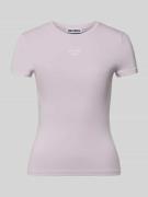 Review Slim Fit T-Shirt mit Logo-Stitching Modell 'Downtown' in Fliede...