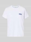 American Vintage T-Shirt mit Label-Print in Offwhite, Größe L