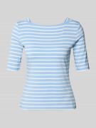 comma Slim Fit T-Shirt aus Viskose-Mix in Bleu, Größe 34