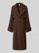 Jake*s Casual Mantel mit Reverskragen in Dunkelbraun, Größe 34