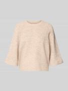 Only Oversized Strickpullover mit 3/4-Arm Modell 'SIMONI' in Sand Mela...