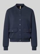 Soyaconcept Sweatjacke mit Druckknopfleiste Modell 'BANU' in Marine, G...