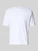 MCNEAL T-Shirt mit geripptem Rundhalsausschnitt in Weiss, Größe L