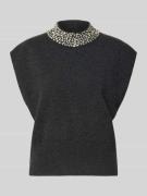 Gestuz Regular Fit Stricktop aus reiner Wolle in Dunkelgrau Melange, G...