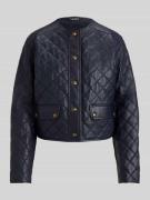 Lauren Ralph Lauren Cropped Lederjacke aus reinem Lammleder in Marine,...
