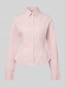 Guess Jeans Slim Fit Hemdbluse aus reiner Baumwolle in Pink, Größe L