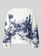 monari Sweatshirt im Allover-Look mit Rundhalsausschnitt in Weiss, Grö...