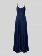 Mascara Abendkleid mit gelegten Falten in Marine, Größe 32