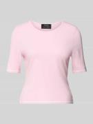 Marc Cain Strickshirt aus Viskose-Mix mit Rundhalsausschnitt in Rose, ...