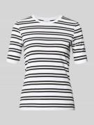 comma T-Shirt mit Rundhalsausschnitt in Offwhite, Größe 34