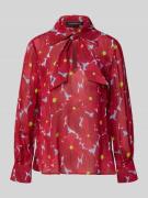 Luisa Cerano Schluppenbluse aus Viskose mit Schluppenkragen in Dunkelr...