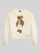 Polo Ralph Lauren Regular Fit Strickpullover mit Polo Bear in Ecru, Gr...