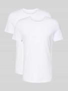 Snocks T-Shirt mit Rundhalsausschnitt im 2er-Pack in Weiss, Größe L